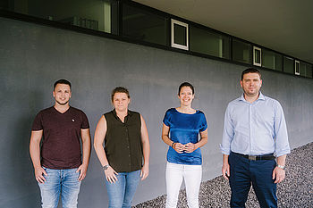 Prof. Dr. Olga Willner (2. v. links) mit dem Projektteam von EdgeCity © HTW Berlin_Alexander Rentsch