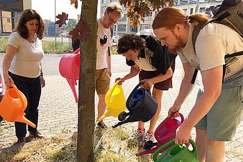 Prof. Dr. Romy Morana und Studierende © HTW Berlin/Gisela Hüttinger